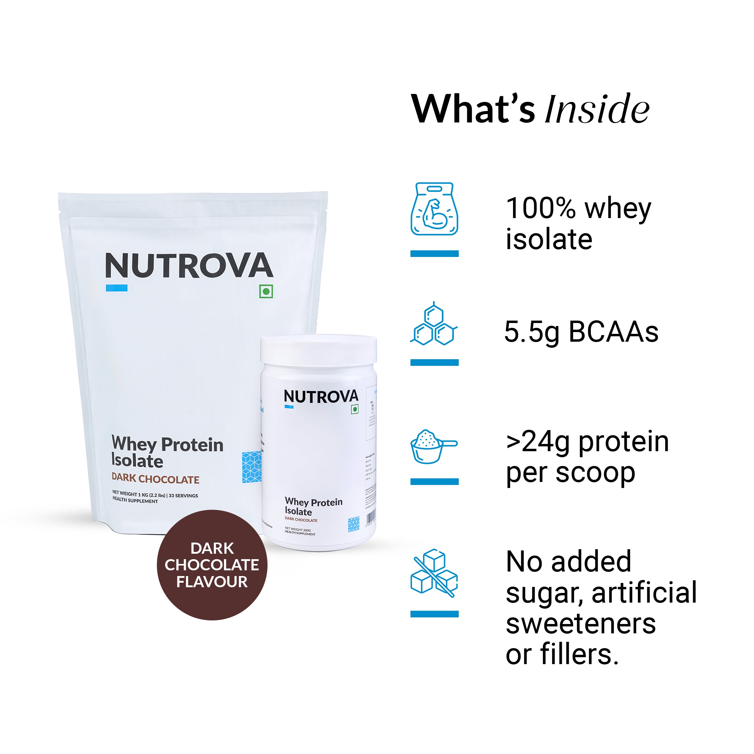 Nutrova Whey Protein Isolate (Dark Chocolate)