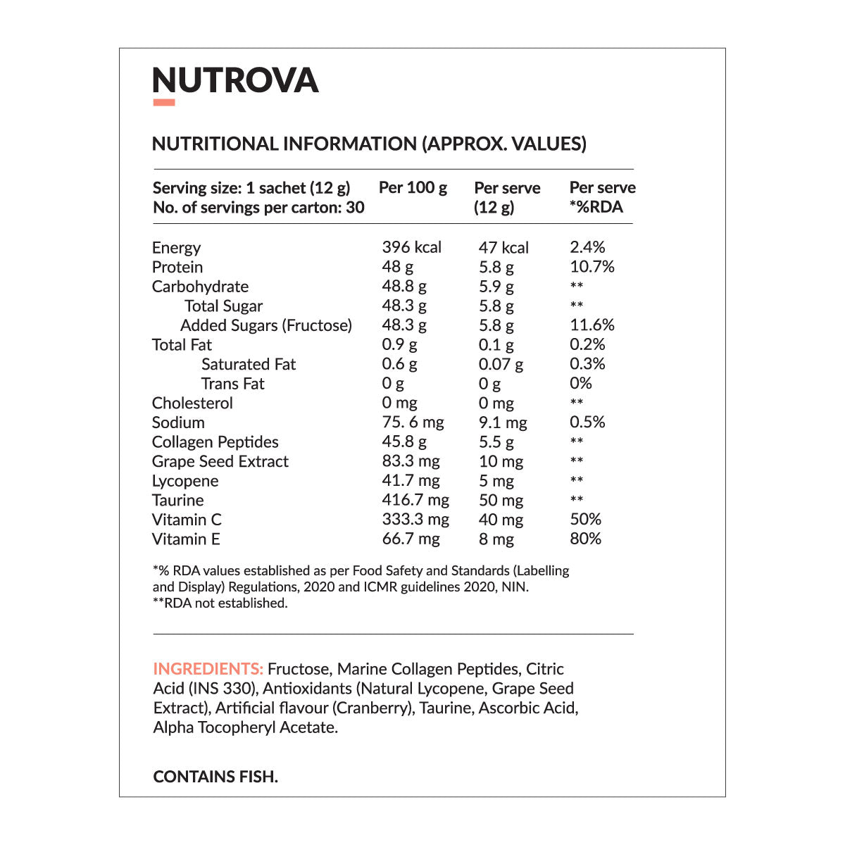 Nutrova Collagen + Antioxidants