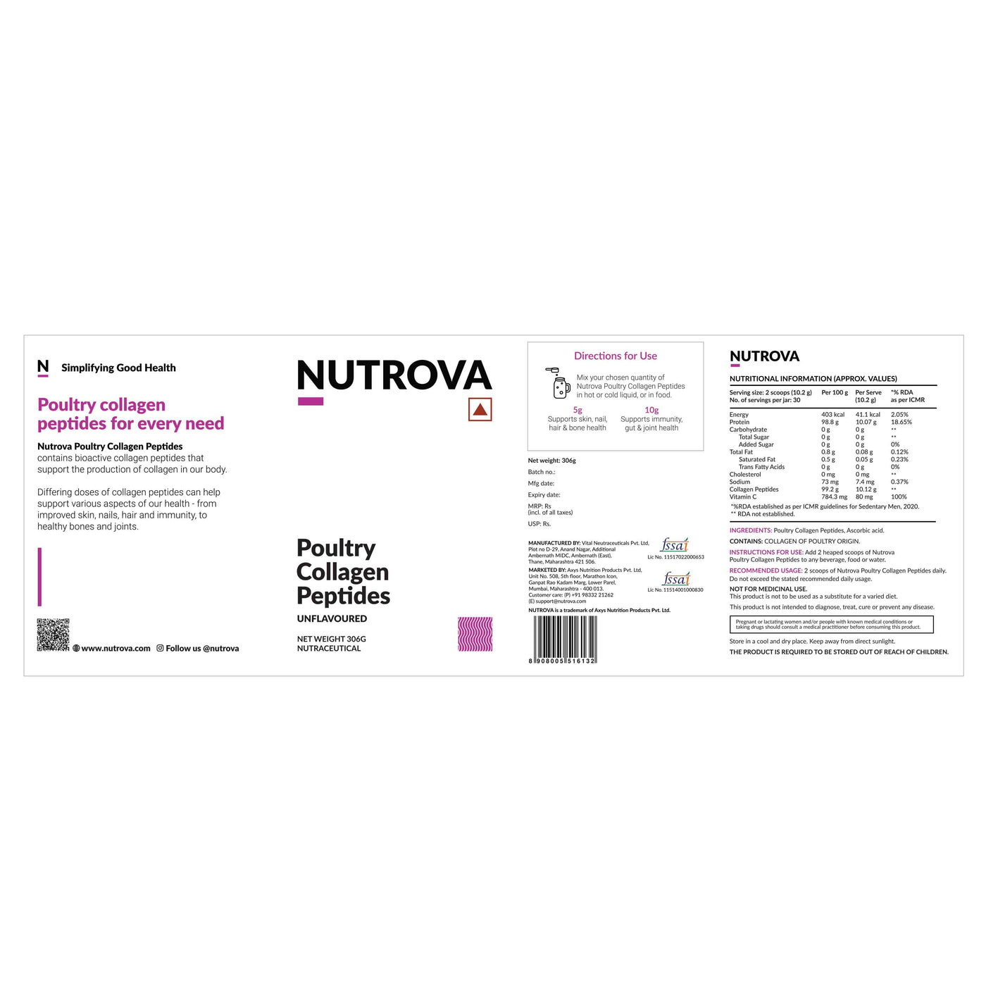 Nutrova Poultry Collagen Peptides