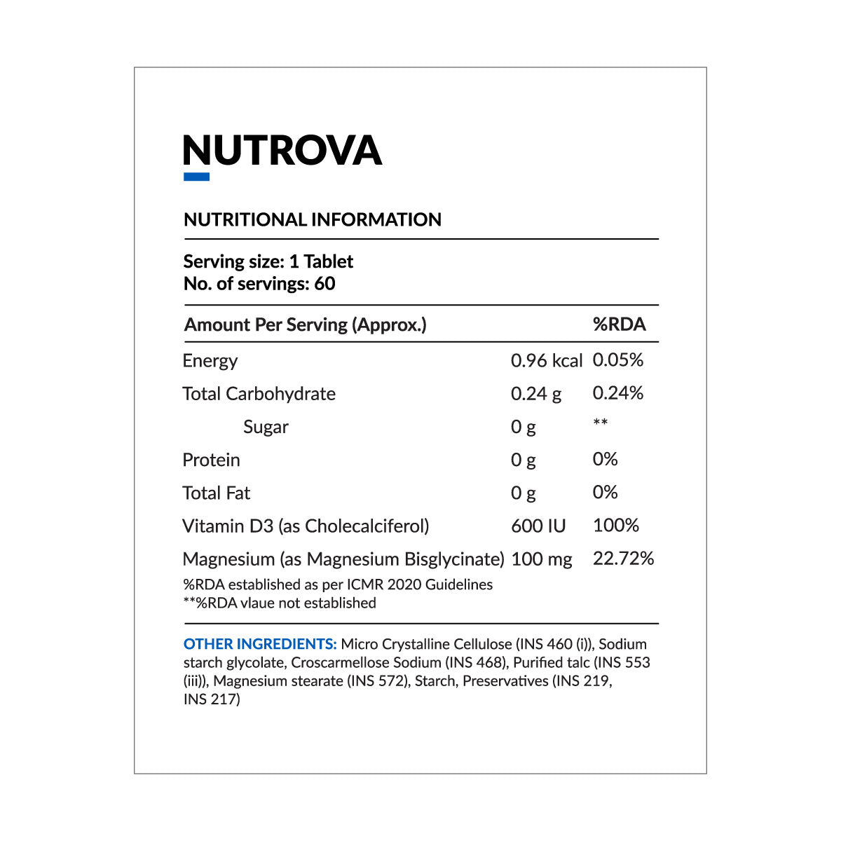 Nutrova Magnesium+D3