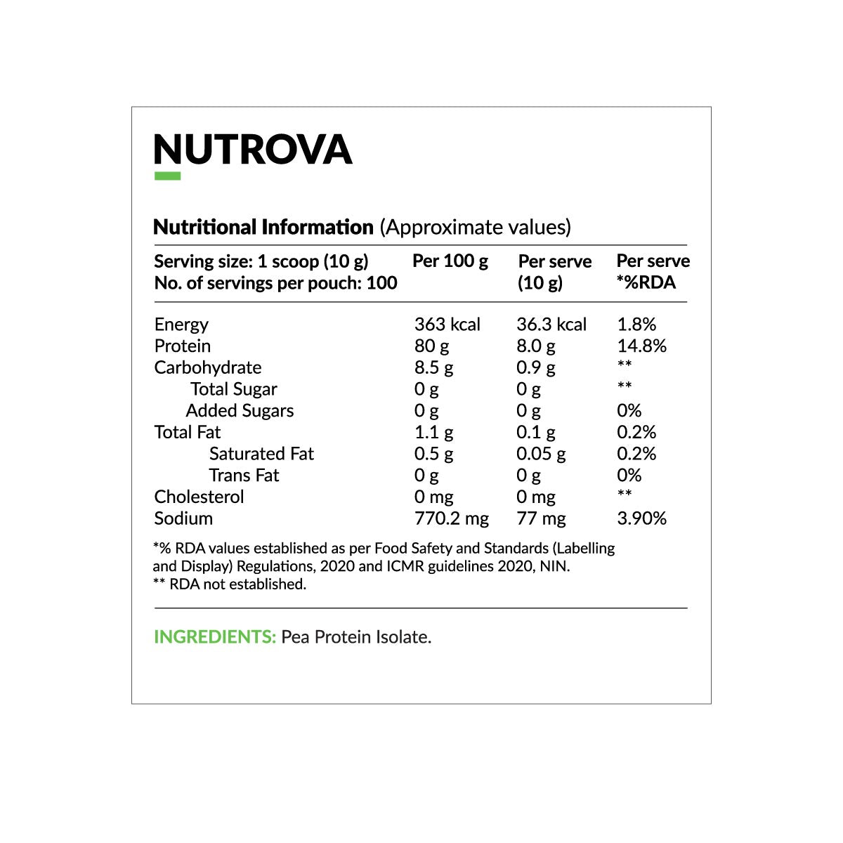 Nutrova Pea Protein